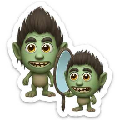 the troll and his mirror sticker