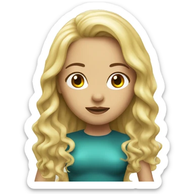 Latex girl with blond long hair sticker