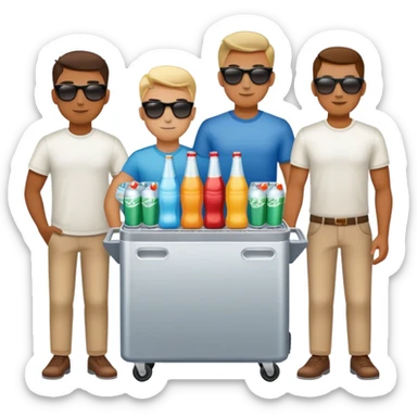Beverage cooler cart dudes sticker
