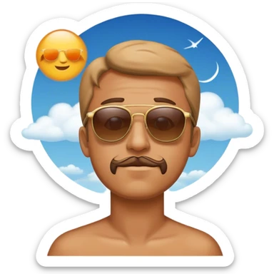 the man watches on sky sticker