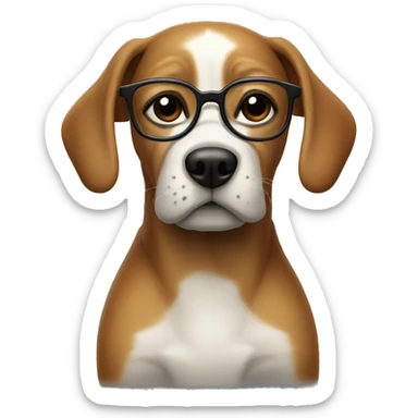 dog with glasses and turtleneck sticker