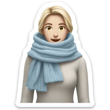 Light blue knit scarf  sticker
