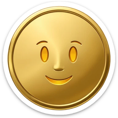 A coin in the shape of a picture. sticker