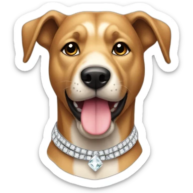 Perro con un collar de diamante sticker