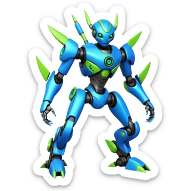 Modern Cyber Lombax-Fakémon-creature, full body sticker