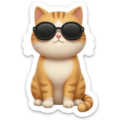 Cat wearing sunglasses sticker