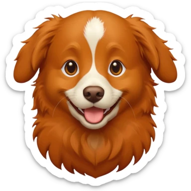 nova scotia duck tolling retriever with a brown face emoji style sticker