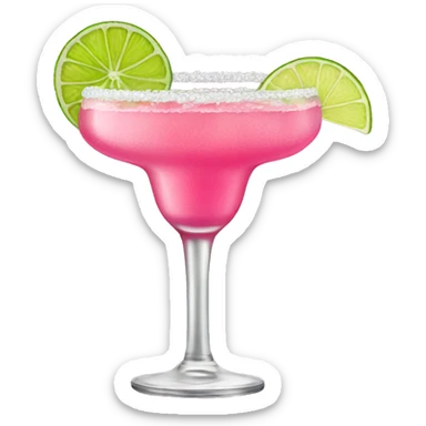 Pink margarita with lime slice  sticker