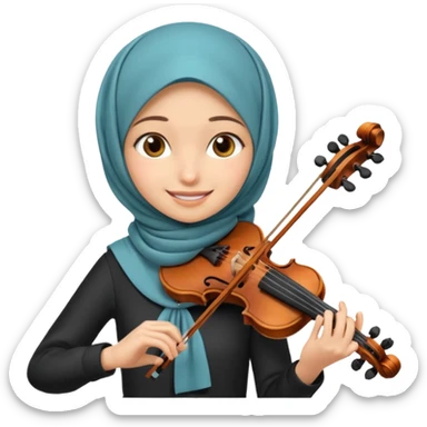 hịjab girl playing violin sticker