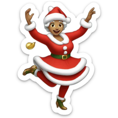 mrs santa claus dancing sticker