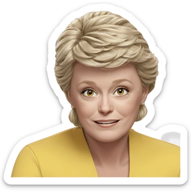 smiling girl with blonde hair sticker