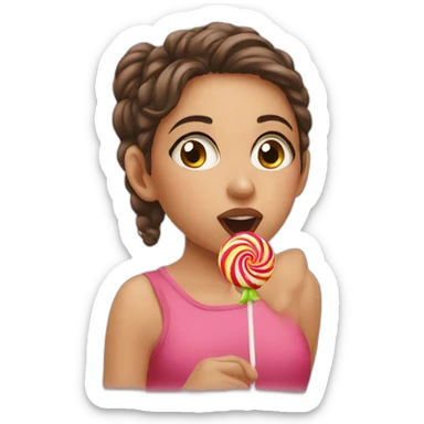 a girl sucking a lolipop sticker