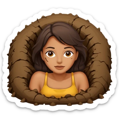mujer tirada en el lodo sticker