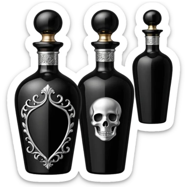 an elegant black poison bottle sticker