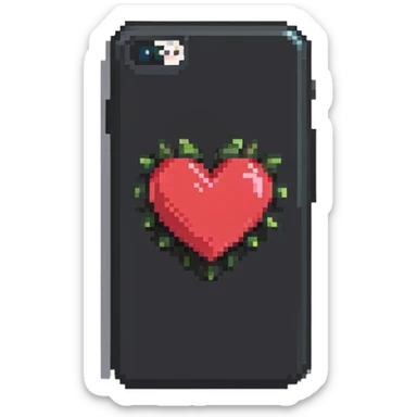phone with a big heart sticker