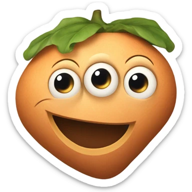 Yam with a face sticker