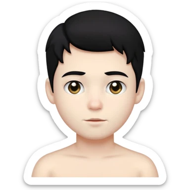very gay boy with very white skin and black hair sticker