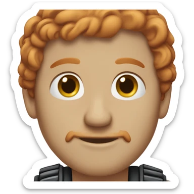 A bald redhead with a beautiful jawline and a not very long red beard and moustache. sticker