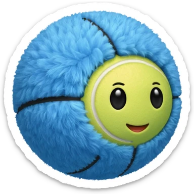 full blue tennis ball sticker