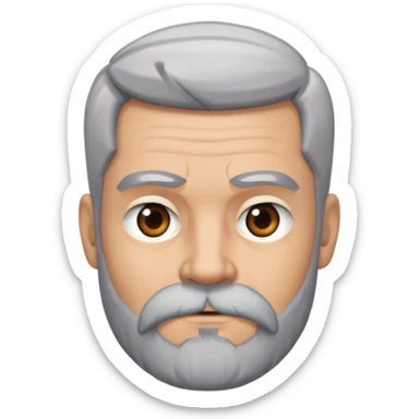 bad boy with mostly grey hair and a beard sticker