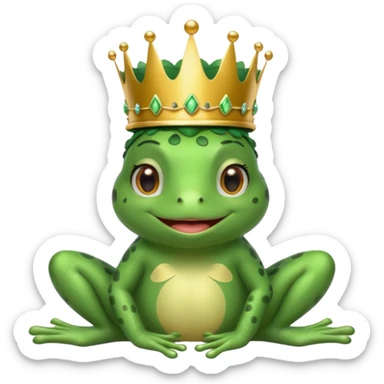 cute frog princess sitting on bed sticker