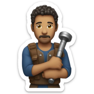 Men with a macebell sticker