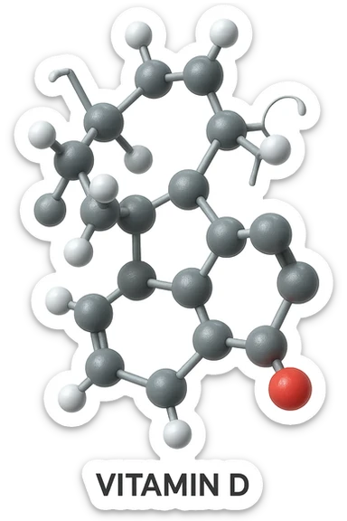 molecola in 3d di Vitamina D, iperrealistica in 3d sticker