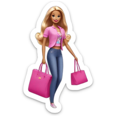 Barbie arriving at auntie house sticker