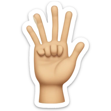 A hand waving missing two middle fingers bandaged  sticker