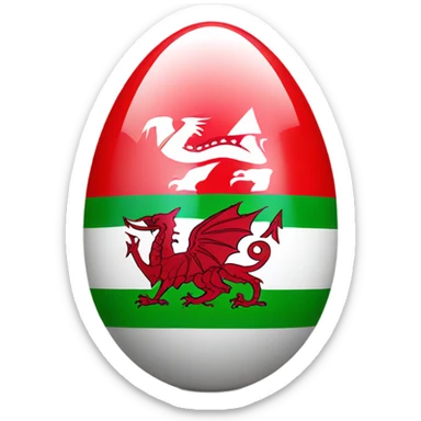Welsh flag in an egg sticker