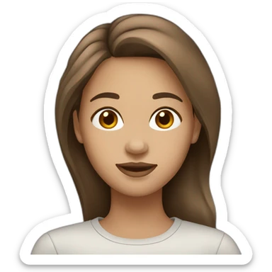 women-brown hair- light skin sticker