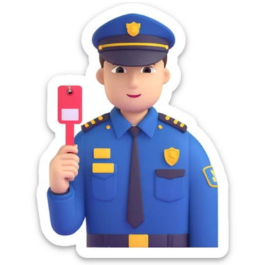 security officer with price tag sticker