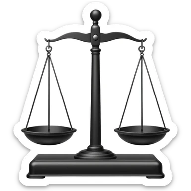A line drawing of a balance scale. sticker