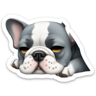 sleeping-blueish grey - french-bulldog sticker
