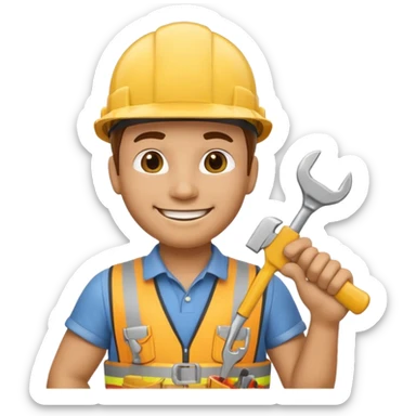 hazme un emoji estilo apple que sea constructor de una empresa sticker