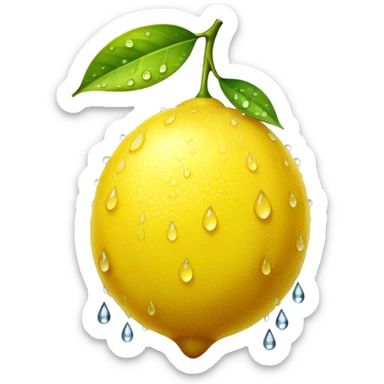 lemon with dewdrops sticker