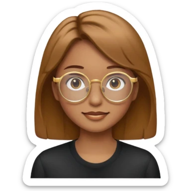 Chico pelo castaño claro com gafas redondas de color dorado  sticker