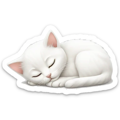 white kitten sleeping sticker