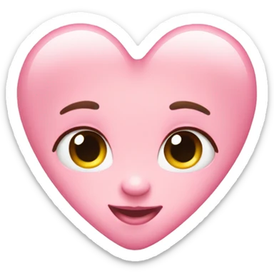 baby pink heart sticker
