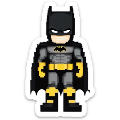batman in pixel art with 6 arms sticker