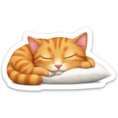 ginger cat sleep with open mouth sticker