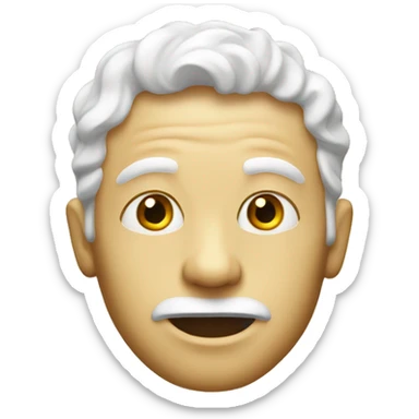 White guy emoji with butter cream all over his face  sticker