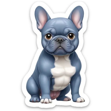 Blue french bulldog sticker