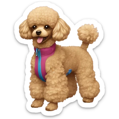 Toy poodle ski sticker