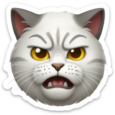 angry cat sticker