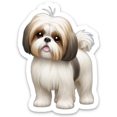 Dog Shih Tzu with long wool full-height  sticker