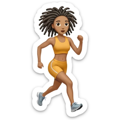 Black woman with locs running sticker