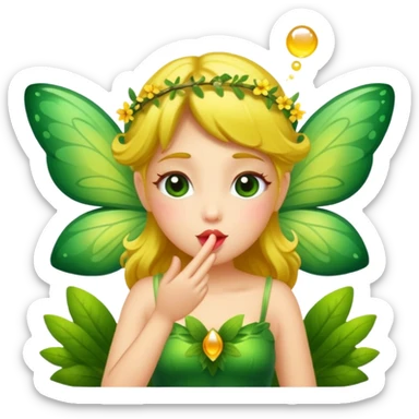 forest fairy blowing glowing kiss pollen sticker