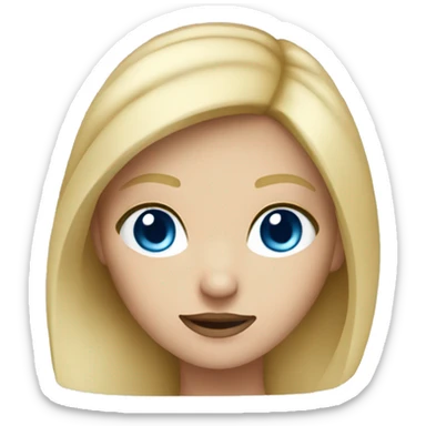 create a girl with blue eyes small nose and blonde hair sticker