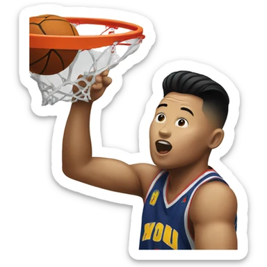 Kim Jong um dunking a Basketball  sticker
